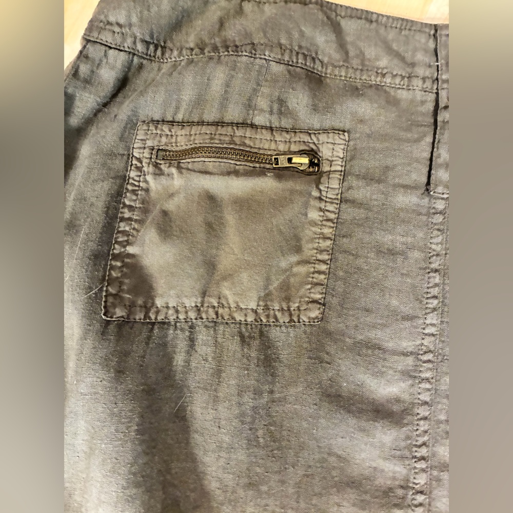 Vintage linen Made in Italy Cotton Utility Cargo Maxi Skirt Olive Green - Picture 10 of 15